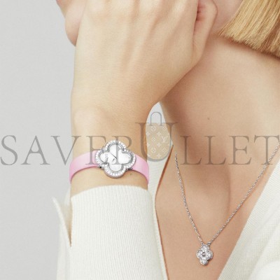 VAN CLEEF ARPELS VINTAGE ALHAMBRA PENDANT - WHITE GOLD, DIAMOND  VCARA46100